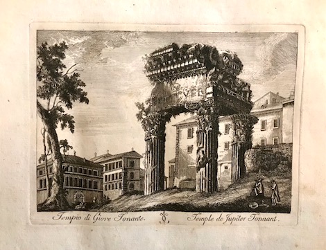 Calcografia di Giuseppe Vasi Tempio di Giove Tonante 1796 Roma 